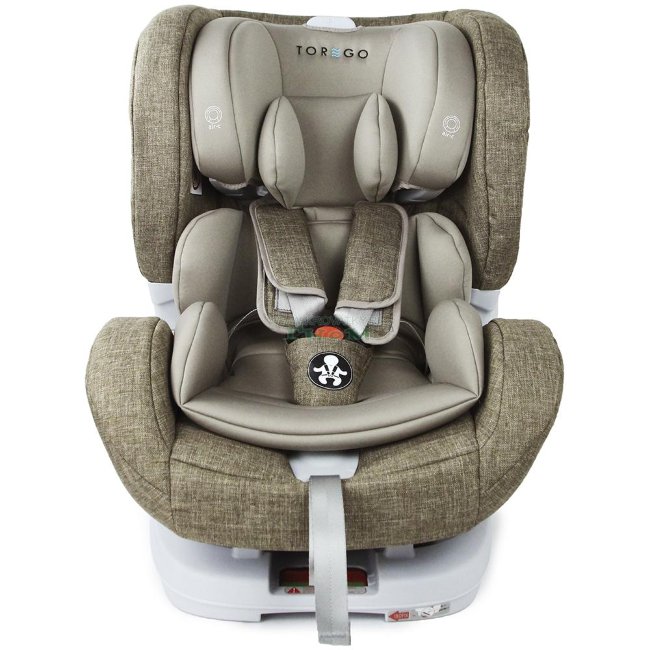 Автокресло "TOREGO" DRIVE JM05  (от 0 до 25 кг с системой ISOFIX) съемная база Коричневый/Лён