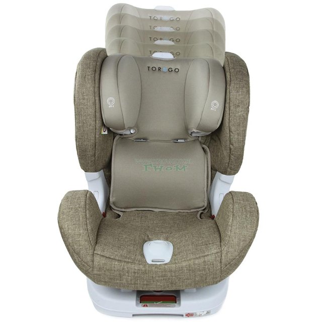 Автокресло "TOREGO" DRIVE JM05  (от 0 до 25 кг с системой ISOFIX) съемная база Коричневый/Лён