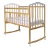 Кроватка MALIKA «Melisa-2 LUX» колесо-качалка без ящика, натуральный лак-белый